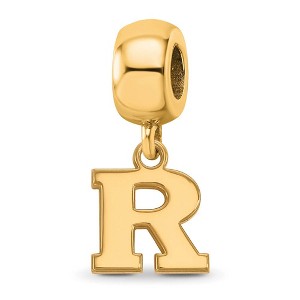 Black Bow Jewelry 14k Yellow Gold Plated Sterling Silver Rutgers Scarlet Knights NCAA Bead Charm - 1 of 4