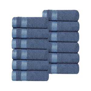 Cotton Medium Weight Face Towel Washcloth Set of 12 by Blue Nile Mills - 1 of 4