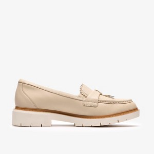 Clarks Womens Westlynn Bella Cream Leather Shoes 6 Medium : Target