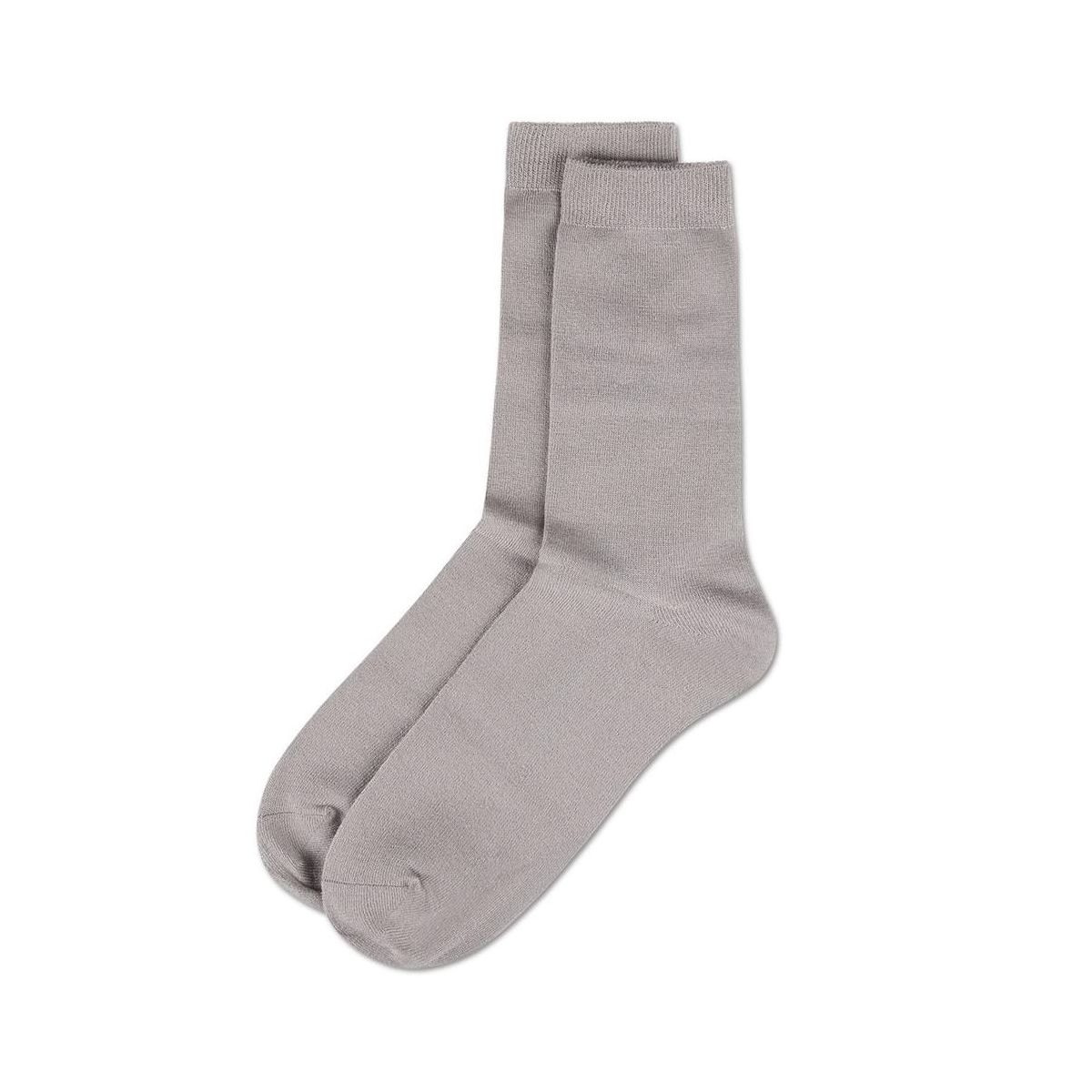 Memoi Women's Flat-Knit Bamboo Blend Crew Socks - thumbnail 2