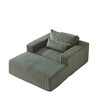 75" Corduroy Lounge Sleeper Sofa with Removable Footrest & Pillow - 4 of 4
