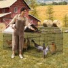 Large Walk-in Chicken Coop Metal, 86"*40" l Chicken Run for Yard with Waterproof, Poultry Cage Hen House for Backyard Farm for Chicken, Duck, Goose - 2 of 4