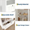 71" Tall Arched Book Shelf, 6-Tier Freestanding Bookshelf with Drawer and Open Display Shelves, Mid Century Modern Arched Bookcase for Living Room - 3 of 4
