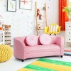 Costway 2 Seat Kids Sofa Armrest Chair with Two Cloth Pillows Perfect for Girls Pink - 2 of 4