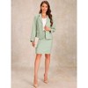 Allegra K Women's Business Suit Collared Button Down Blazer and Pencil Work Skirt Set 2 Pcs - 2 of 4