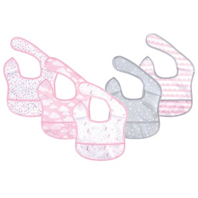 Hudson Baby Infant Girl Waterproof Polyester Bibs 5pk, Magical Unicorn