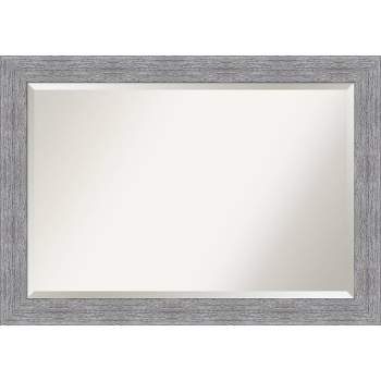 41" x 29" Bark Rustic Framed Wall Mirror Gray - Amanti Art