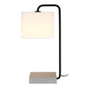 Hudson and Canal 22" Tall Table Lamp with Fabric Shade Blackened Bronze/White: Industrial Design, Polyester Drum Shade - 4 of 4
