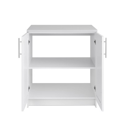 White Freestanding Office Storage Cabinet with Adjustable Shelves