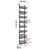 6 Tier Door Organiser, Hanging Organiser, Metal Door Shelf for Hanging, Door Organiser with Adjustable Removable Basket, Kitchen Organiser Shelf - 2 of 4