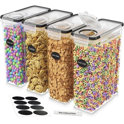 DWËLLZA KITCHEN Airtight Food Cereal BPA-Free Storage Containers for Pantry Organization and Storage, Flour & Sugar Includes 1 Marker & 8 Labels