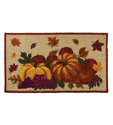 Indoor/outdoor Fall Bounty Hooked Polypropylene Accent Rug : Target