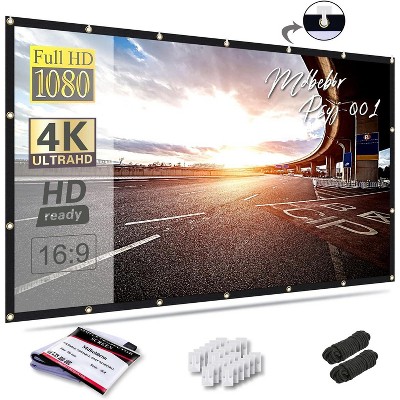 120 inch Projector Screen 16:9 Foldable Anti-Crease Portable Projector Movies Screens for Home Theater Outdoor Indoor Support