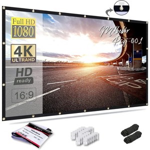 120 inch Projector Screen 16:9 Foldable Anti-Crease Portable Projector Movies Screens for Home Theater Outdoor Indoor Support - 1 of 4