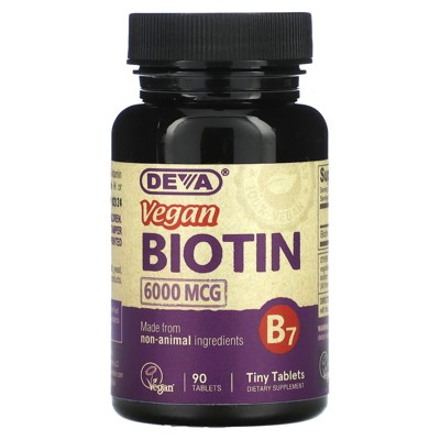 Deva Vegan Biotin, 90 Tablets (6,000 mcg Per Tablet)