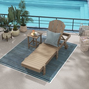WestinTrends Malibu 2 Piece Adirondack Poly Reclining Chaise Lounge With Wheels - 1 of 4