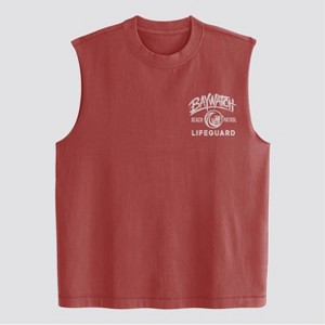 Men's Baywatch Lifeguard Graphic Muscle Tank Top - Red M : Target