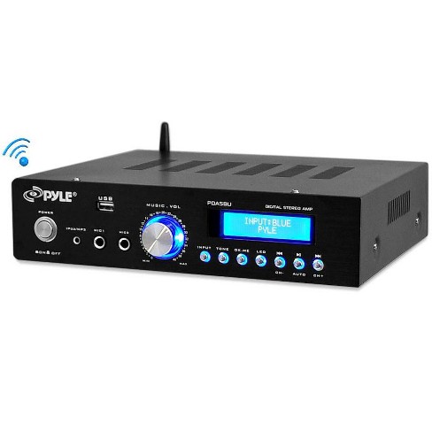 pyle input amplifier aux watt stereo bluetooth wireless usb fm dvd player radio cd system am powerful performance target