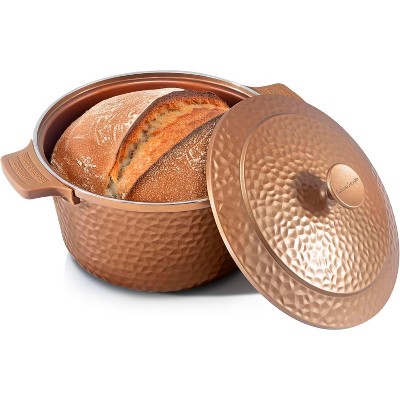 Gotham Steel 5QT Hammered Dutch Oven Ceramic Nonstick Lightweight Self Basting Lid