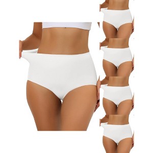 Allegra K Women's Elastic High-Waisted Unlined Breathable 5 Packs Hipster Underwear - 1 of 4