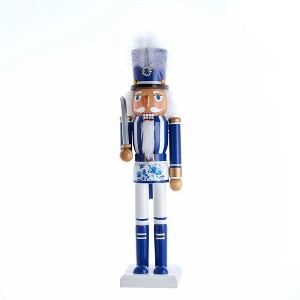 Kurt Adler 15-Inch Wooden Delft Blue Nutcracker - 1 of 4