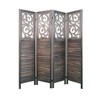 Elegant wooden partition, 6 feet high with carved design, four panels that can be flexibly folded - image 2 of 4