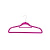 J&V TEXTILES 120pk Premium Velvet Non-Slip Hanger with 360 Degree Rotatable Hook Neon Pink - 2 of 4