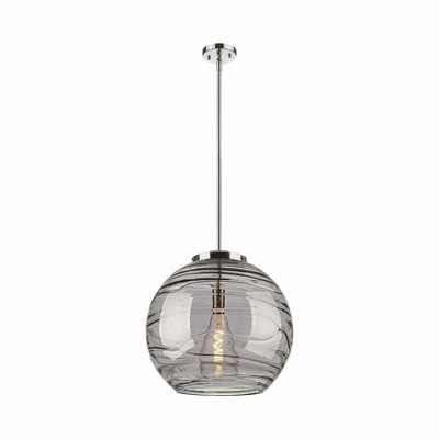 Athens Deco Swirl - 1 Light Pendant In Industrial Style-19.5 Inches Tall and 17.88 Inches Wide