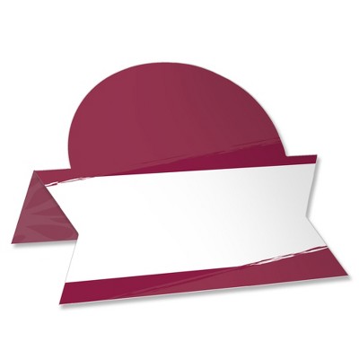 Big Dot of Happiness Burgundy Elegantly Simple - Guest Party Favors Tent Buffet Card - Table Setting Name Place Cards - Set of 24