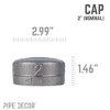 Pipe Decor 2 in. Black Cap - 2 of 4