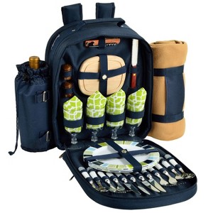 Picnic at Ascot Four Person Picnic Backpack with Soft Sided Cooler &  Blanket - 1 of 4