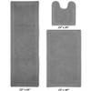 Edge Bath Rug 100% Premium Cotton Ultra-Soft Water Absorbent Tufted Solid Reversible 3 Piece Bathroom Rug Set for Machine Washable Bathmat - 2 of 4