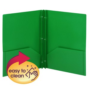 Smead Poly Two-Pocket Folder with Tang Style Fasteners, Letter Size, 3 per Pack - 1 of 3