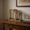 HomeRoots Set of Two Natural Glass Rattan And Rope Tabletop Lantern Candle Holders - 2 of 4