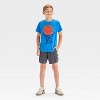 Boys' Short Sleeve Basketball Hoop Graphic T-Shirt - Cat & Jack™ Blue - 4 of 4