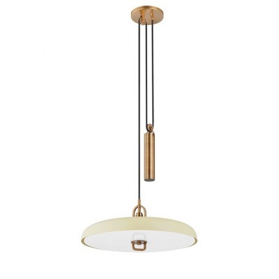 Troy Lighting Plummet 1 - Light Pendant in  Patina Brass/Soft Sand Matte White Shade