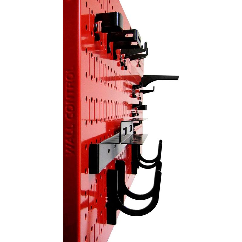 Wall Control 32" x 16" Horizontal Modular Metal Pegboard Standard Tool Organizer for Garages and Sheds with Mounting Brackets, 3 of 7