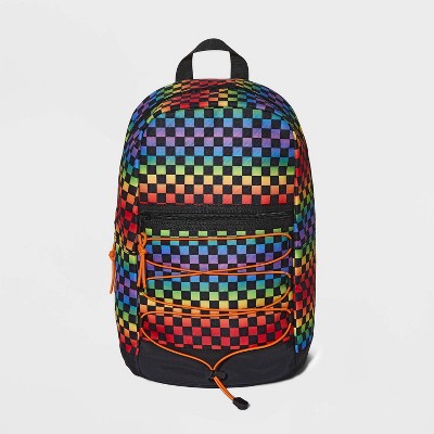 Kids' Rainbow Checkered Backpack - art class™ Black
