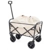 VisioGear Extention Collapsible Foldable Wagon Cart, Grocery Cart for for Camping Shopping Sports Gardeing Fishing, Cream 25.98"*17.32"*37.4" - 2 of 4