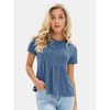 EXLURA Womens Summer Cute Crop Tops Short Sleeve Pleated T-shirts Crewneck Blouse - 2 of 4