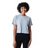 Maria's Flower Shop Crew Neck Short Sleeve Pelican Women's Crop Top - 4 of 4