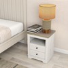HDZNVF Farmhouse Nightstand with 2 Drawers Storage Cabinet - 4 of 4
