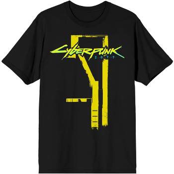 Cyberpunk 2077 Building Paint Logo Men's Black T-shirt