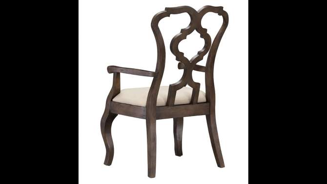 Set of 2 Chateau Upholstered Dining Arm Chairs Brown - Treasure Trove Accents, 2 of 7, play video