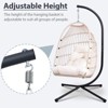 CAVINAS Indoor & Outdoor Wicker Patio Egg Chairs with Cushion & Stand,Hanging Swing Chairs for Garden,Backyard,Balcony,White - 3 of 4