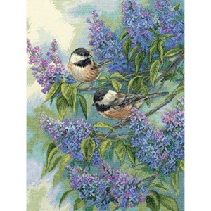 Dimensions Gold Collection Counted Cross Stitch Kit 12"X16"-Chickadees & Lilacs - 1 of 1