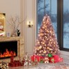 Tangkula 6 FT Pre-Lit Tinsel Christmas Tree Artificial Xmas Tree w/ Lush Branch Tips - 2 of 4