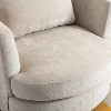 Hrinhom Modern Chenille Swivel Barrel Chair with Metal Base - 2 of 4