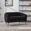 KWPZQEB 50.2" Loveseat, Chenille Upholstered Sofa with Channel Tufted Back, Modern Glam Small Settee with Metal Legs for Bedroom, Living Room - 3 of 4
