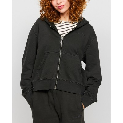 Samii Ryan | Black Stone Wash Zip-Up Hoodie , Black